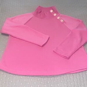 J. Crew Pink Knit Top with Button Detail